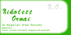 nikolett ormai business card